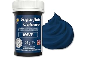 ‎SUGARFLAIR COLOURS Sugarflair Lebensmittelfarbpaste Navy Blue, Konzentrierte Spectral Lebensmittelfarbe für Buttercreme, Zuckerpaste, Zuckerguss, Kuchenmischungen, Macarons und mehr! - 25g