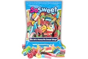 SoSweet Fizzy Sweet Mix – 1kg Bulk Bag of Tangy Pick & Mix Sweets | Sour Party Candy, Sharing Treats | Fizzy Fruit Flavour Favourites | Long Shelf Life