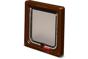 Cat Mate 2-Wege-Verschließbare Katzenklappe (304) – Sicher verschließbare Tür für kleine bis mittelgroße Katzen, benutzen, für Bildschirm, UPVC und Holz, Braun