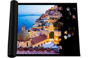 WONUANTE Puzzlematte, Puzzleteppich, Jigsaw Mat, mit bis 1000 1500 Puzzle Teile Puzzle Pad, Praktisches Zubehör zur Aufbewahrung von Puzzles（Schwarz）