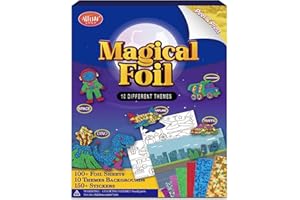 ATFUNSHOP Magical Foil Art Space Dinosaur Traffic Construction & Airplane - No Mess Foil Craft Kit for Kids Ages 4 5 6 7 8 9 Fun Creative DIY Activity, Ideal Birthday Gift for Boy