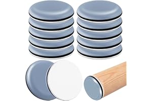 TXERFOLG 12Pièces Patins en Téflon Autocollants(Ronds) Ø50mm Patins de Meubles Auto-adhésives PTFE Patins Glisseurs pour Meubles pour Protection Efficace de parquet, carrelage, stratifié(Ronds,50mm)