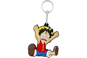 Aurabeam One Piece Monkey D. Luffy - Llavero de goma con diseño de anime japonés y manga, Rojo Verde, Klein bis Mittelgroß