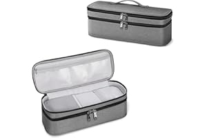SITHON Double-Layer Travel Carrying Case for Revlon One-Step Hair Dryer/Volumizer/Styler, Water Resistant Storage Organizer Bag Compatible with Shark FlexStyle Attachment (Bag Only), (Grey)