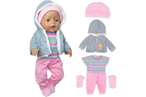 OTMOON Ropa para muñecas de 36 a 43 cm Pulgadas, Contiene Abrigo, Blusa, Pantalones y Calcetines (sin muñeca)
