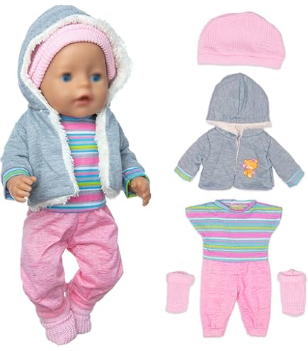 Xerteam Puppenkleider Set Für 50-55 Cm Puppen - Rosa Mit Schmetterlingen
