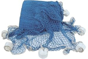 Fischernetze Dekorations Baumwolle Blau 250x250cm mit Holzschwimmern