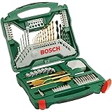 Bosch Accessories Set da 70 Pezzi di punte e bit avvitamento in titanio X-Line, per legno, pietra metallo, accessori trapano