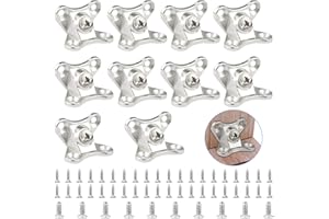 BAERTMY Equerre Metal Papillon Équerre de Fixation Connecteurs D'angle Amovible Équerre de Coin en Forme de L avec Vis pour Tables Chaises Meubles en Bois (10 Pièces)