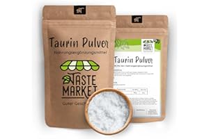 ‎TASTE MARKET GUTER GESCHMACK TASTE MARKET Guter Geschmack 500 g Taurin Pulver – GRÖSSENAUSWAHL – Ohne Zusatzstoffe – 99,9% Rein – Muskelaufbau – Aminosäuren Pulver