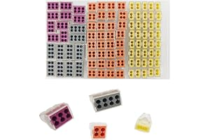 CESFONJER Tryckkontakter 92 st, 2/4/6/8-poliga, isolerade kontakter för massiva ledare 0,5-2,5mm², 450V/24A, sorteringsset i