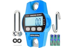 MODERN STEP Báscula colgante 300Kg para granja, caza, peso de arco con sensor de precisión (estuche digital profesional y liviano)