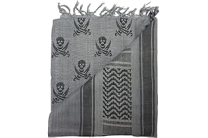 MILSPEC SURPLUS Foulard shemagh en forme de crâne - Gris et noir