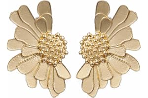 SIXDUTON SIXDUTN Orecchini Fiore per Donna, Orecchini a Perno Vintage a Forma di Margherita Esagerata, Regali di Gioielli Stile Boho e Retrò Semplice