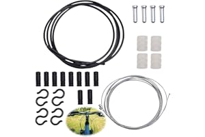 GOERPN 2 Pièces Câble de Gaz Accélérateur pour Moto,2 Mètres Ø1.35mm Universel Câble Accélérateur,Serre-Câble Carburateur,Compatible avec Scooter 50cc, Mobylette,Moto 50cc AM6 Derbi,Réparation Facile