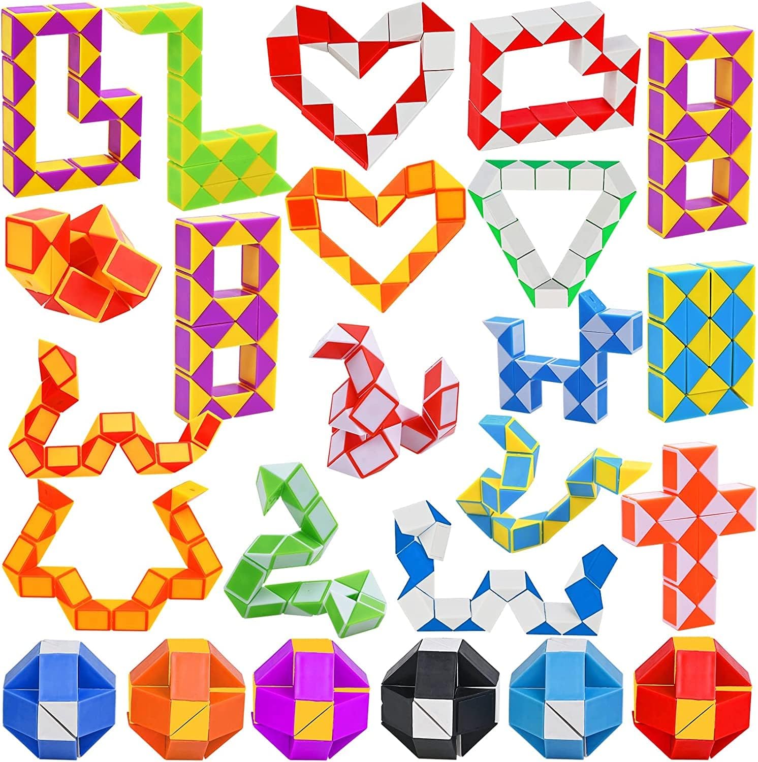 GOLDGE Regalo Niño y Niña Cubo Mágico 24 Pack, Detalles Cumpleaños Niños y Regalos Cumpleaños Niños Colegio, Juguetes Sensoriales Autismo, Relleno Piñata Juguetes Niño y Niña 2 3 4 5 6 7 8 9 Años