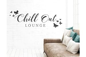 tjapalo® s-pkm442 wandtattoo chillout lounge Wandtattoo Wohnzimmer Spruch Wandsticker Wohnzimmer modern Wandtatoo Badezimmer Wellness viele Farben, Größe: B80xH26, Farbe: schwarz