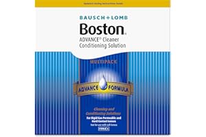 Boston Advance Cleaner Conditioning Solutions Multipack - 3X 30ml Cleaner, 3X 120ml Conditioning Solution, Contact Lens Solution for Rigid Gas Permeable & Hard Contact Lenses, 1x Lens Case Included