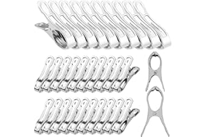 DanziX - Clip in acciaio inox, 30 pezzi, 5,1 cm, 3,6 cm, per reti di piante, serra, telaio, vestiti, tovagliolo