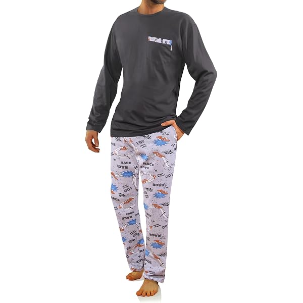Pyjama Militaire Long Homme Coton Sesto Senso - Ensemble Manches Longues Et Pantalon Confort