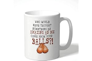 WANKY CANDLES Father's Day Mug Who Would Have Thought Something as Amazing as me Came Your from Your Balls?! Mug for New Dad Daughter Mug Son Christmas for dad.