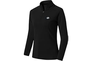 AjezMax Donna Maglia da Corsa a Maniche Lunghe 1/4 Zip Felpa Sportivo Yoga Fitness Outdoor Tops