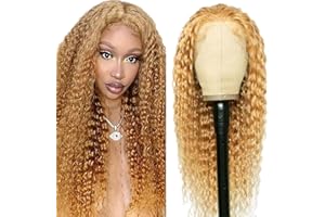 AiPliantfis #27 Blonde Perruque Cheveuxe 4x4 Lace Front Wig Pre Plucked Free Part Wig with Baby Hair Bleached Knot Brazilian Remy Hair Unprocessed Virgin Hair Perruque Cheveuxe 14 Pouce