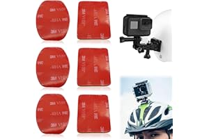 Xuigort 6 Pcs 3M Sticky Dash Pads, 3.5-4 cm Double Sided Dashcam Adhesive Pads, Polycarbonate Helmet Mounts Sticky Pads, Spare Replacement set Rectangle Phone Mount Base Car Windshield Mounting