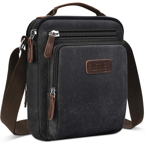 SPAHER Leren Schoudertas Heren Groot voor 11 Inch Tablet Lederen Tas Handtas Leer voor Mannen Handbag Crossbody Sling Men Bag met Verstelbare Schouderband