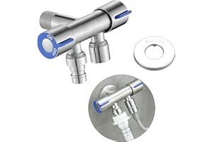 HONPHIER Vanne de dérivation Vanne d'angle Laiton Universel 1/2" Robinet d'Arretz de Régulation avec Poignée pour G1/2" Douchette WC, Machine à Laver, Toilettes, Jardin (A)