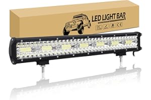 RIGIDON 51cm 420W Barre de Led 4x4 Rampe, 12V 24V IP67 etanche Barre Lumineuse LED de Travail pour Offroad Véhicules Voiture Camions Tracteur,6000K feu antibrouillard