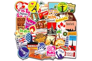 CHILEE-ANY 100PCS Rétro Vintage Stickers, Street Autocollants, Autocollants Vinyle Stickers pour Bagages, Valise voyage, Skateboard, Guitare, Ordinateur Portable, Phone, Voiture (World)