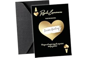 EQUIK PRODUCTS Vale regalo para rellenar | Tarjeta rasca personalizable | Tarjeta cumpleaños original | Regalo San Valentín hombre, Regalo personalizado cumpleaños | Cheque regalo pareja (Negro x 5)