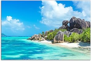 Startonight Impression Sur Verre Acrylique Tableau - Plage des Caraïbes - Moderne Image pour la Décoration de la Maison 60 x 90 cm