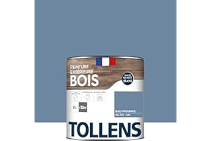 Tollens - Peinture extérieure bois 2 en 1 - Ultra Résistante - Finition Satin - Laque Riche en Résine - Pour Toute Boiserie Extérieure - Sans Sous-Couche - Satin - Bleu Provence - 2L = 32m2