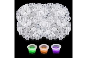 DULUOK 300 Piezas Tazas de Tinta para Tatuajes, Tapa de Pigmento Transparente, Vasos de Tinta para Tatuajes, Tazas de Colores de Tatuaje, kit Tatuajes para Suministros de Tatuaje
