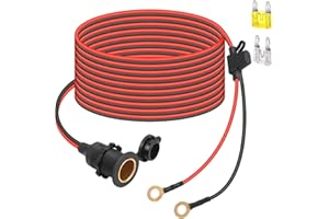 ‎DONGGE Dongge 12V / 24V Marine-Steckdose Verlängerungskabel 3M 2.5mm² 20A Mit Faden Einfach zu installierende KFZ Zigarettenanzünder buchse Batterieklemme Direktbatterie Typ Zigarettenanzünder Adapter