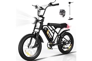 HITWAY 20" Bicicleta eléctrica 4,0 Fat Tire, 48V/18Ah Batería de Litio, Alcance 55-80KM, con Sistema 7 Bicicleta de montaña,E-MTB Adultos Urbana