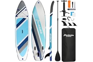 Panana Inflatable Stand Up Paddle Board 10'x30’’x6’’, Premium Surfing Board Kit for Youth & Adults, SUP with Adjustable Paddle Hand Pump Fin Leash Backpack