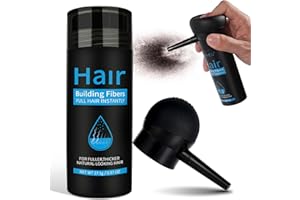 FSLHCY Fibras Capilares 27.5G Polvos Marrón oscuro con Aplicador para Hombres, Microfibras en Polvo de Queratina Tapa la Calvicie de forma Natural e Disimula la falta de Cabello