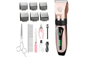 JOPHEK Tosatrice per Cani, Rasoio per Cani Tosatrice per Cani Professionale Tagliacapelli per Animali Domestici - Per cani e Gatti Grosso/Lungo/Corto/Riccio (Rosa)