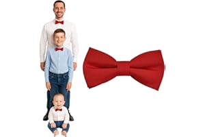 DonDon Papillon uomo bambino o neonato opaco, preannodato e regolabile in lunghezza in gabardine di cotone - accessorio elegante per matrimoni, comunioni e cerimonie