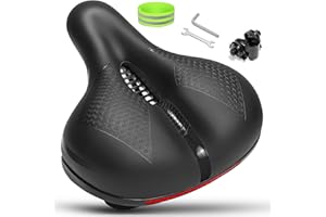 CDYWD Larga Sella Bici Comoda Uomo Donna, Sellino Bici Morbido Memory Foam 2.0, Antiprostata, Traspirante, Con Sospensione, Ergonomica Sedile Bici Per Biciclette Da Mtb, City Bike, Ebike, Cyclette