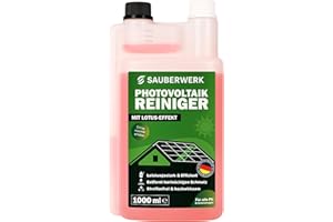 ‎SAUBERWERK SauberWerk® - Profi Photovoltaik & Solarpanel Reiniger 1L Konzentrat [MIT LOTUS-EFFEKT] - PV & Solar Modul & Anlage Reinigungsmittel gegen alle Verschmutzungen (hochwirksam) für 200m² Panel-Fläche