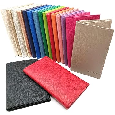 LOLUNA® Pochette Enveloppe En Cuir Véritable Pour Carte Grise, Permis De Conduire Et Papiers Voiture – Rouge Élégant – Homme & Femme
