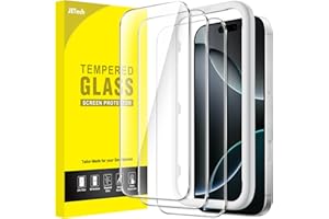 JETech Protector de Pantalla para iPhone 16 Pro 6,3 Pulgadas, Cristal Vidrio Templado con Marco de Instalación Fácil, Amigable para Funda, HD Transparente, 3 Unidades
