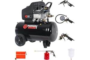 PARKERBRAND.COM Parker 50 Litre Air Compressor & Tool Kit - 9.6 CFM, 2.5 HP, 50 LTR