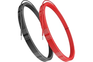 MAKERFIRE 22 AWG 0,32mm² Silikon Elektrischer Draht Kabel anschließen 5 Meters [2,5 Meter schwarz und 2,5 Meter rot] Weich und flexibel, niedrige Impedanz, 60 Litzen von 0,08 mm Kupferdraht für Heimwerker