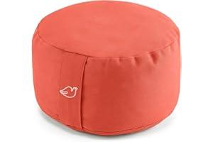 Blue Dove Yoga Round Yoga Cushion 30 x 15 cms Meditation Cushion Made From Organic Cotton and Filled with Buckwheat Hulls GOTS Certified Zafu Floor Cushion with Washable Cover