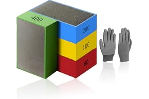 SMLOPLOM 4 pezzi di spugna abrasiva diamantata (60/100/200/400 maglie) per levigare e lucidare bordi affilati di granito marmo vetro ceramica, rosso + blu + verde + giallo